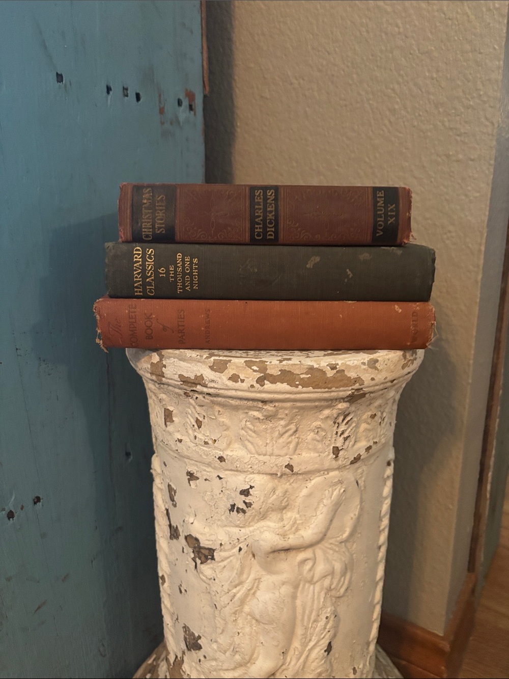 Old Books- Harvard Classics, The Complete Book of Parties , Christmas Stories
